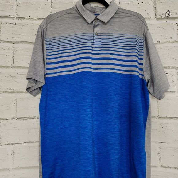 Under Armour Heat Gear Men's Gray Blue Collared Short Sleeve Polo Shirt Size L - Picture 7 of 16